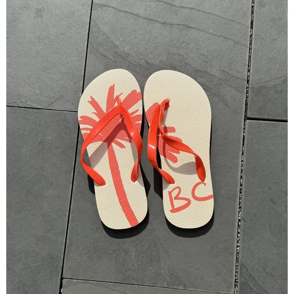 The Beach Club at The‎ Boca Raton Resort Flip Flops NWOT Orange and White